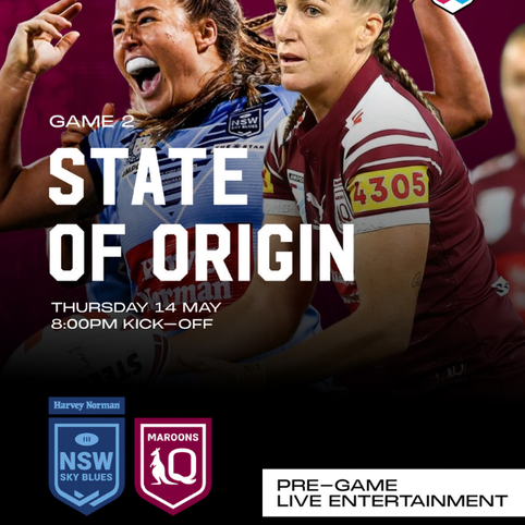 Women's State of Origin Game II at The Transcontinental Hotel in Brisbane CBD
