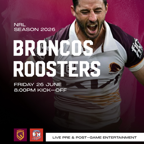 Brisbane Broncos v Roosters game day at Transcontinental Hotel in Brisbane CBD