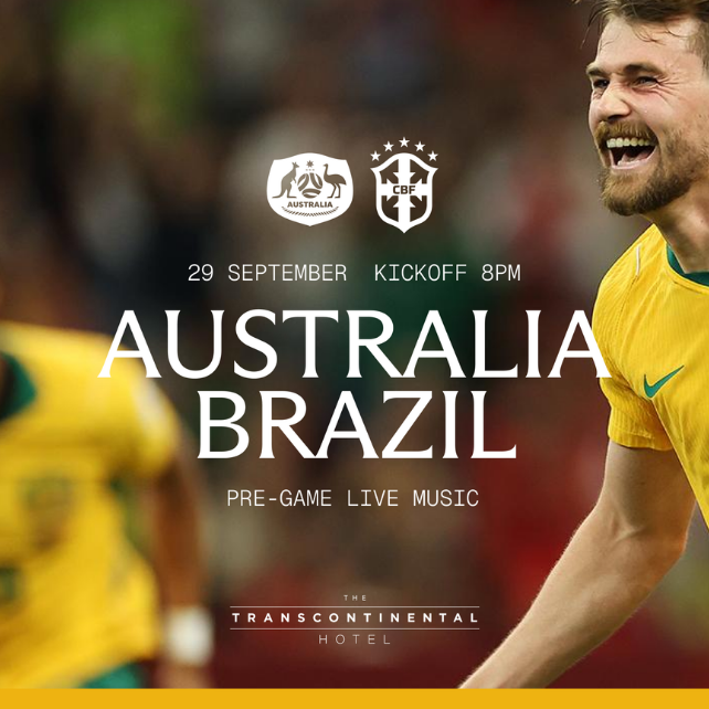 Socceroos v Brazil at Suncorp Stadium in Brisbane on Tuesday 29 September 2026